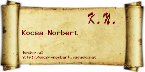 Kocsa Norbert névjegykártya