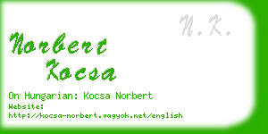 norbert kocsa business card